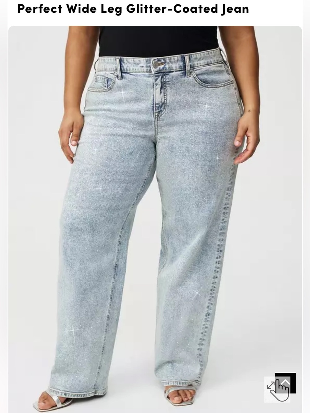Torrid Perfect Wide Leg Glitter Coated Jeans